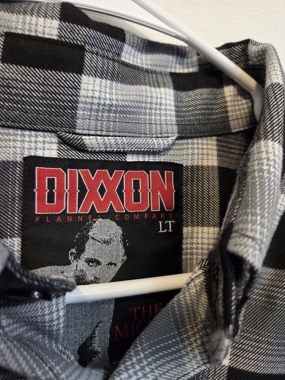 Dixxon Black & White Plaid Button-Up Shirt Size Large Tall - Picture 2 of 3